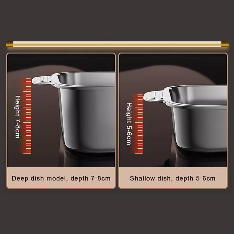 Stainless Steel Baking Pan With Lids Deep Dish For Fish/Pasta/Grilling Oven & Dishwasher Safe Cookware