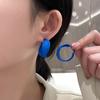 Heart-shaped Stud Earrings Candy-colored Love Shaped Earrings Multicolor Simple Geometric Style Stud Hoop Earrings For Wome