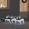 LED Reindeer Set 4 pcs Silver Fabric