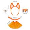 Foxes Costume Accessories Set Plush Tail False Nose Cats Ears Headband Animals Cosplay Costume Accessories for Halloween