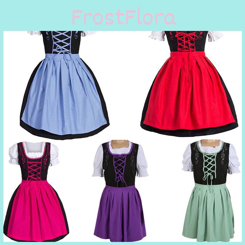 Vintage Style Bavarian Dirndl Dress For Oktoberfest And Festival Cosplay