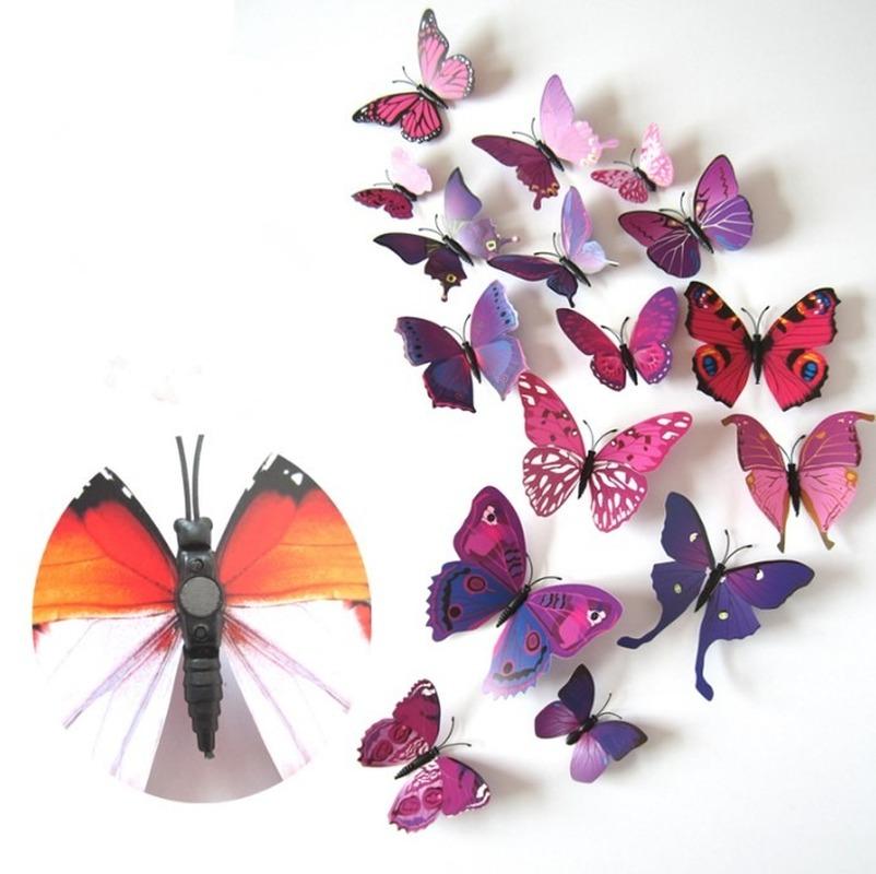 

12pcs/Set Colorful 3D Butterflies Wall Sticker Beautiful Butterfly Sticker with Magnet for Kid Room Wall Decals Home Decoration