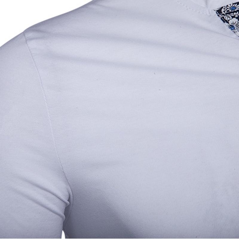 Premium Quality Men's T-shirt Slim Fit Floral V-neck Casual Tee For Everyday Wear