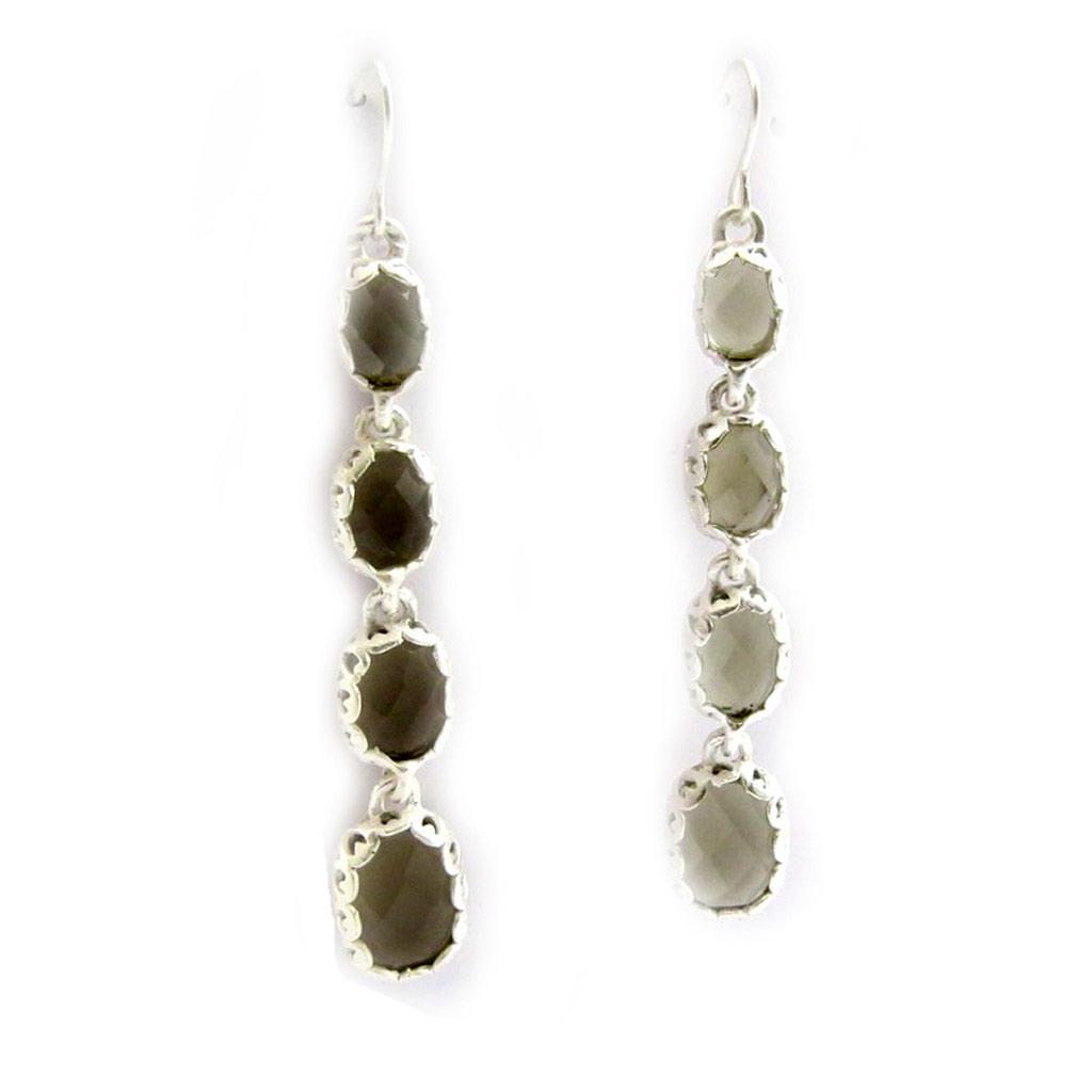 Les Trésors De Lily [E4187] - Boucles 'Cristal Palace' Gris