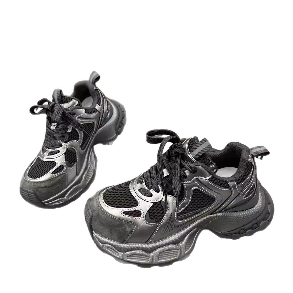 5Cm retro European dad shoes women's shoes 2025 autumn new thick-soled comfortable and breathable casual sports shoes