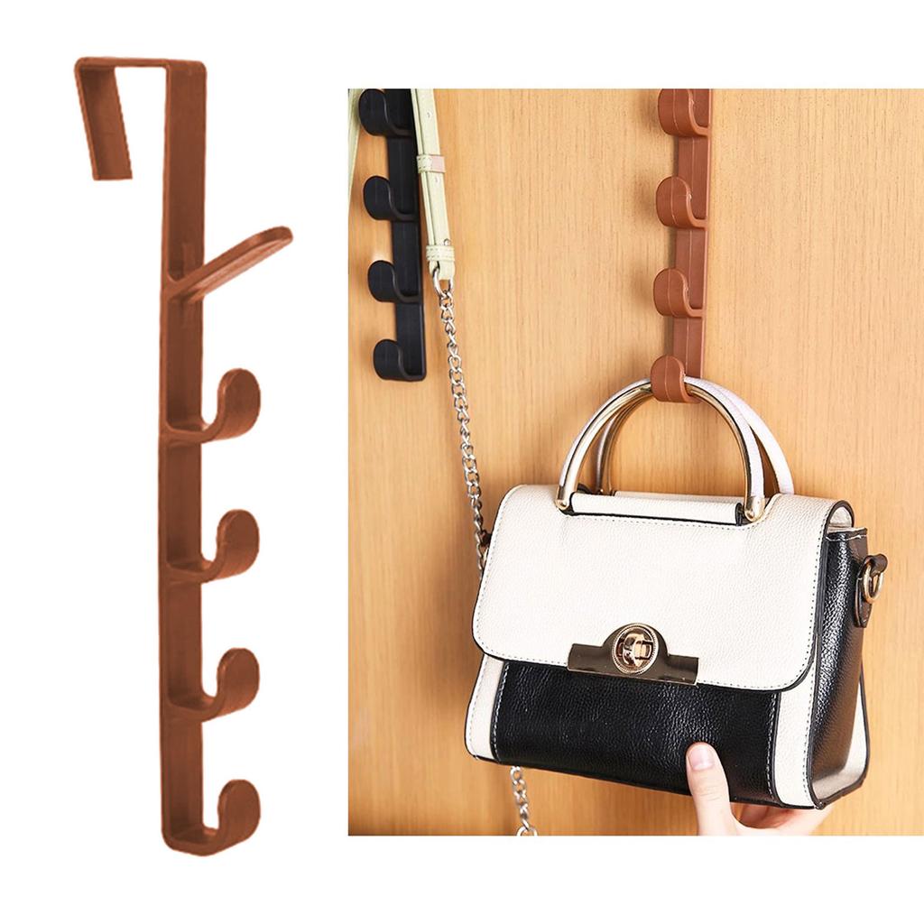 Multifunctional 6 Segment Door Hook Adhesive Hanger For Coat Bags Towel Heavy Load Rack for Kitchen Bathroom Use