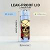 1PC Red Skull Rose Ornate Print 750ml Color Plastic Sports Water Bottle Leakproof Flip Straw Lid Suitable for Sports Office Home Use