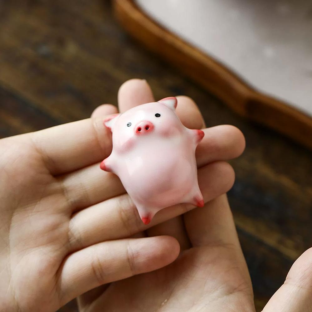 Ceramic Spitting Bubble Pig Tea Making Pets Fun Lying Flat Pig Spitting Bubbles Cartoon Ceramic Cup Tea Set Decoration