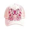 Bestickte Biene Baseballkappe mit Strass-Schleife, Muster aus Bienen und Schmetterlingen, Sonnenschutz mit gebogenem Schirm, Verstellbare Metallschnalle, Sportlich, für alle Jahreszeiten