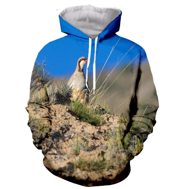 Spring and Autumn 3D Printing Men's Women's Hoodie Hunting Suit Partridge Long Sleeve Fashion XL Pullover Camouflage