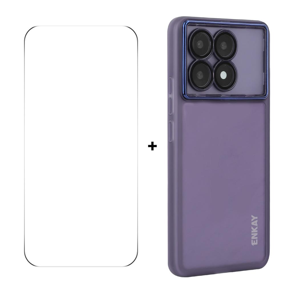 For Xiaomi Redmi K70 Ultra Case Matte TPU Phone Cover with Lens Film+9H Glass Protector