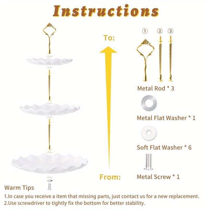 3 Tier Cupcake Stand Holder, Plastic Cup Cake Stand Towel With Tiered Serving Tray For Cupcakes, Donuts, Fruits And More