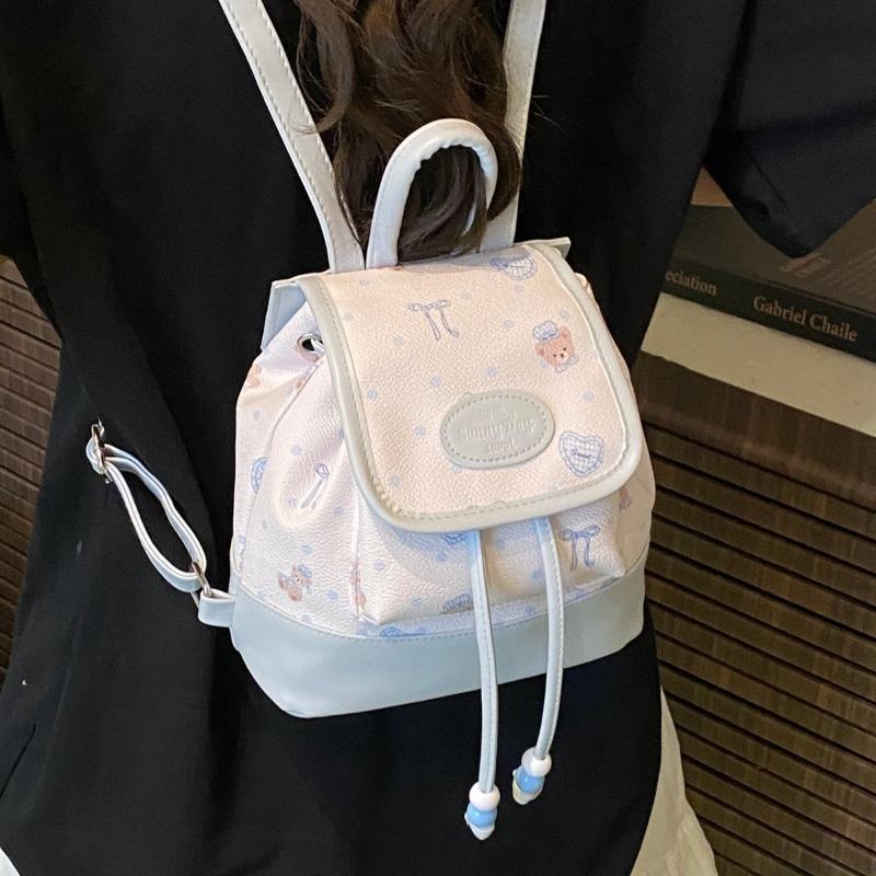 Cute Printed Backpack for Women New Trendy Fashion Simple Mini Schoolbag Summer Sweet Girl Backpack