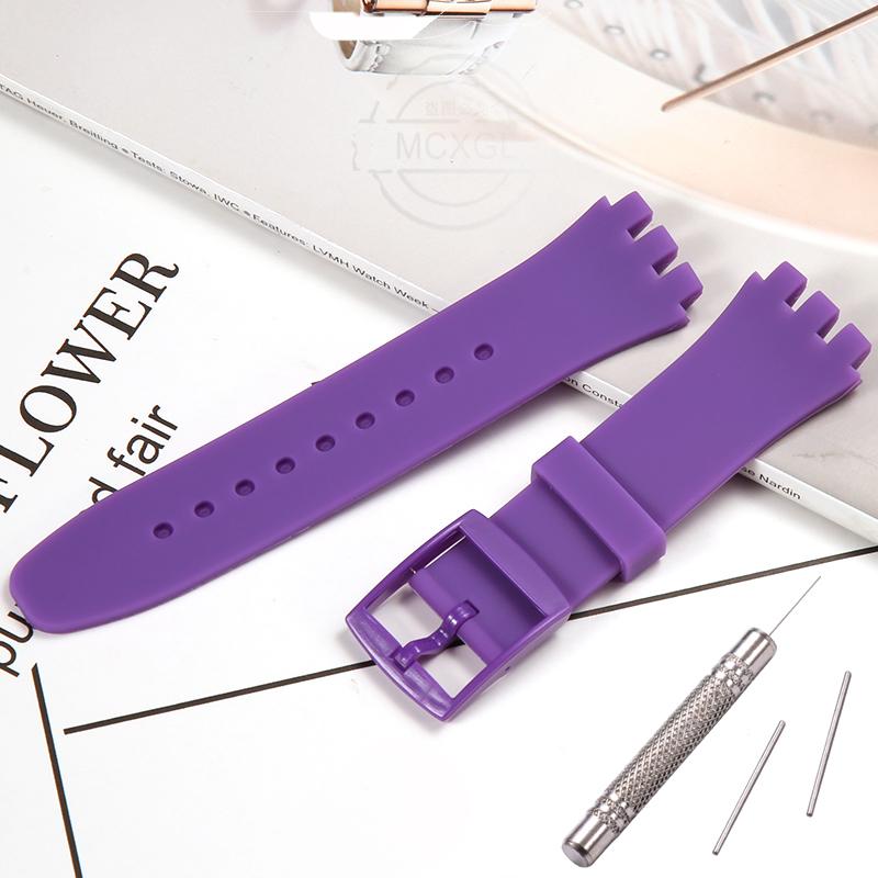 Silicone Strap For Swatch SUSB401 SUSW402 SUSN400 SUSL400 20MM Series Watchband Waterproof Replacement Watch Accessories