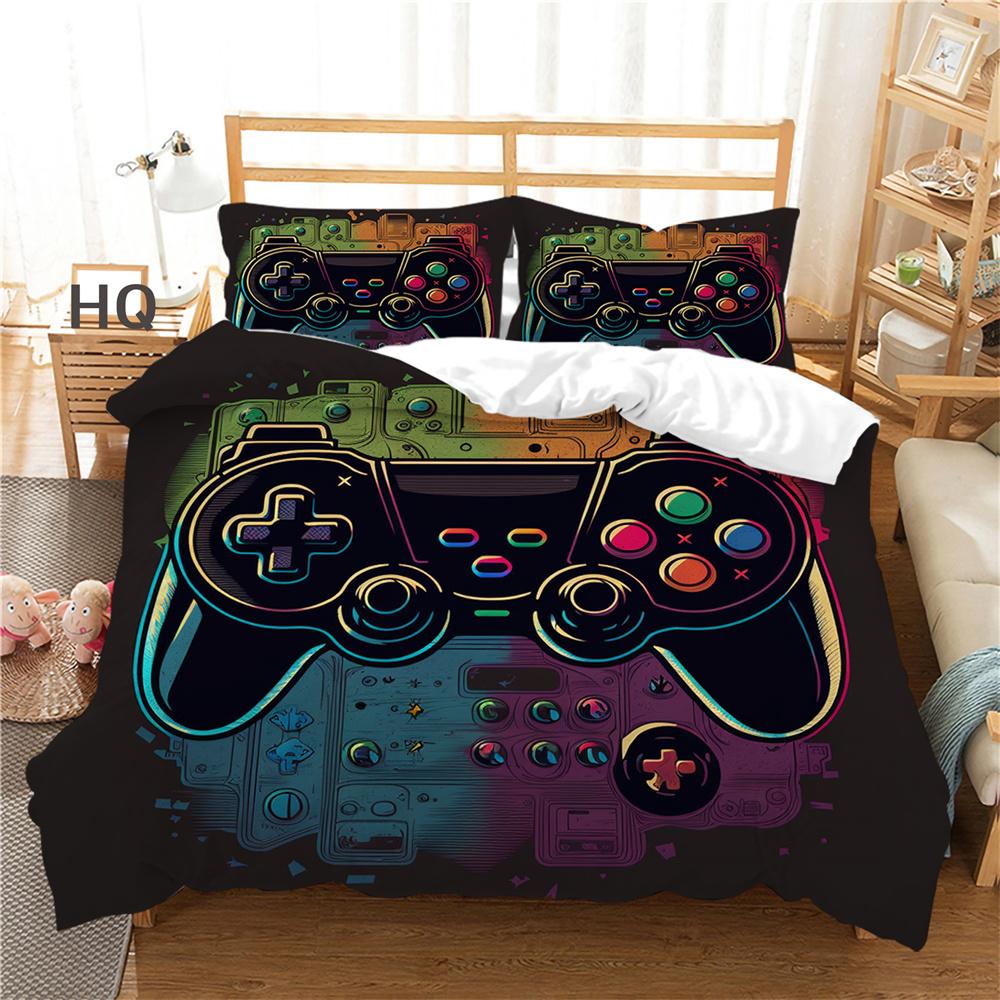 3D herní konzole Tisk Domácí povlečení King Size Povlečení Polyester Chlapecký náctiletý Výzdoba ložnice
