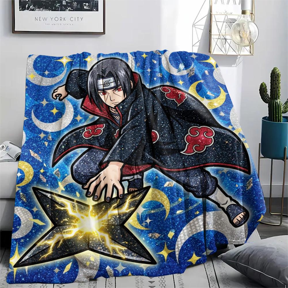 Naruto Flannel Blanket Comfortable Print Cozy for Picnic Travel Home Bedroom Sofa Chair.-TING
