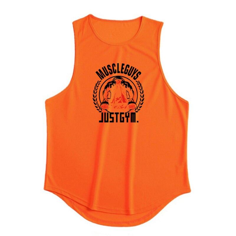 Muscleguys Summer Gym Clothing Quick-drying Bodybuilding Vest Men Fitness Workout Sleeveless T-Shirt Printed Loose Breathable