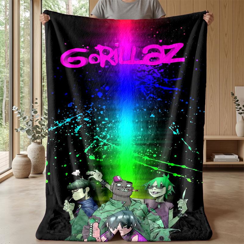 Soft Flannel Blanket Lightweight Cozy Bedroom Living Room CoverGorillaz