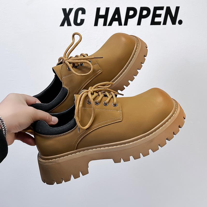 2025 new Mickey Derby shoes men's shoes big head leather shoes platform trendy shoes retro old versatile 66325-A