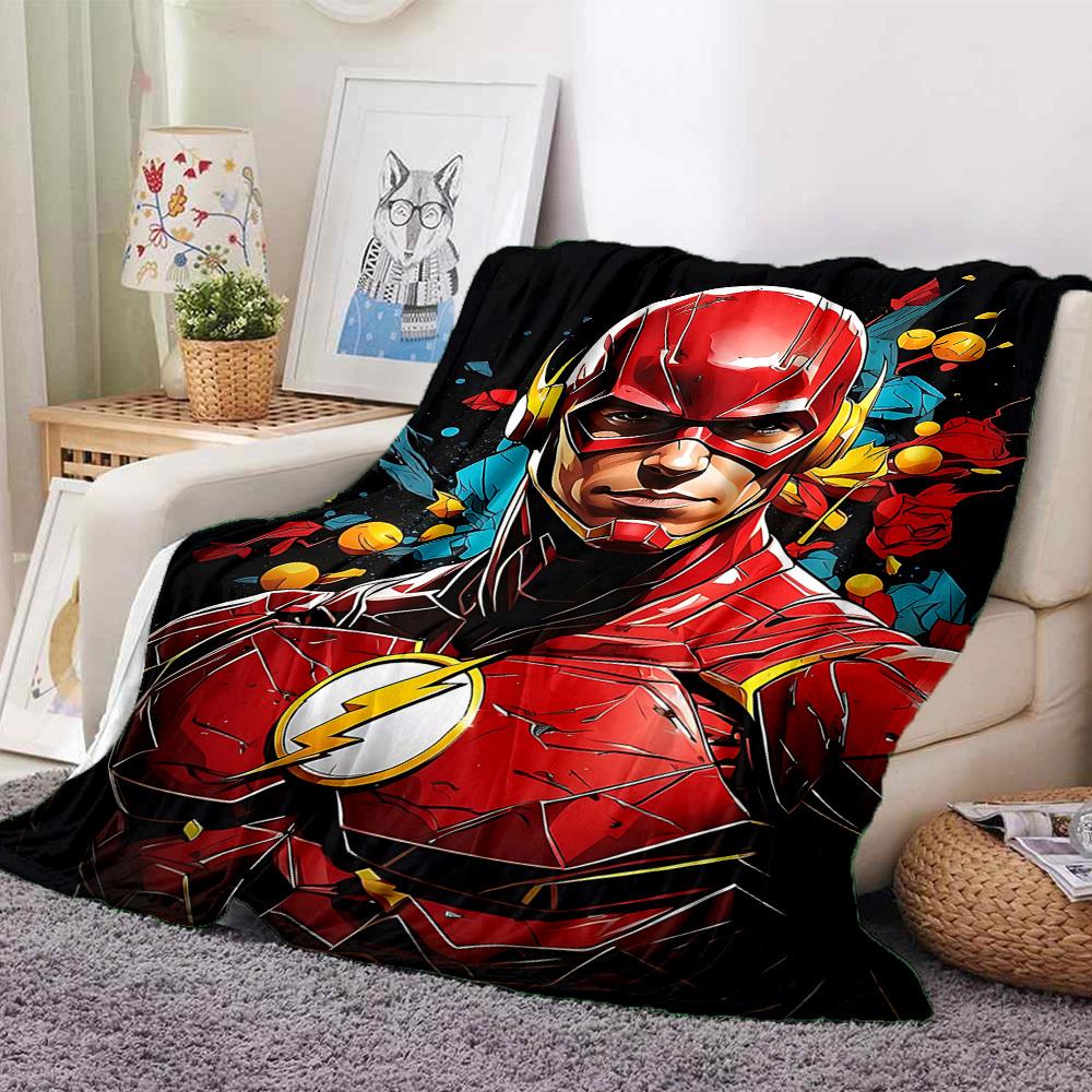 1pc Flash superhero Blanket Lightweight Flannel Throw For Sofa, Bed, Travel, Livingroom, Office, Couch, Chair, And Bed