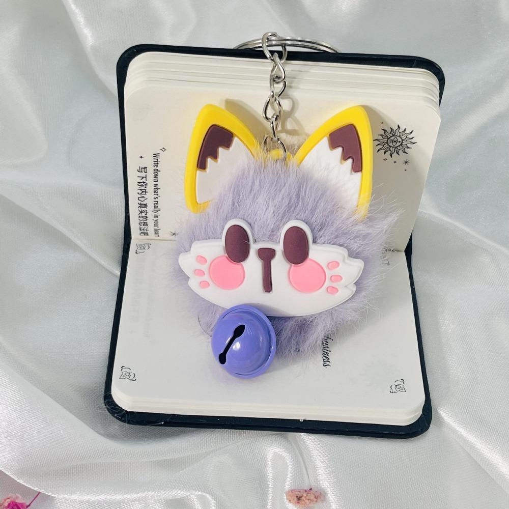 Cartoon Cute Cat Plush Ball Bell Keychain Pendant Bag Ornament Fashion Gift Girl Keyring Creative Charm Custom Car Small Lady