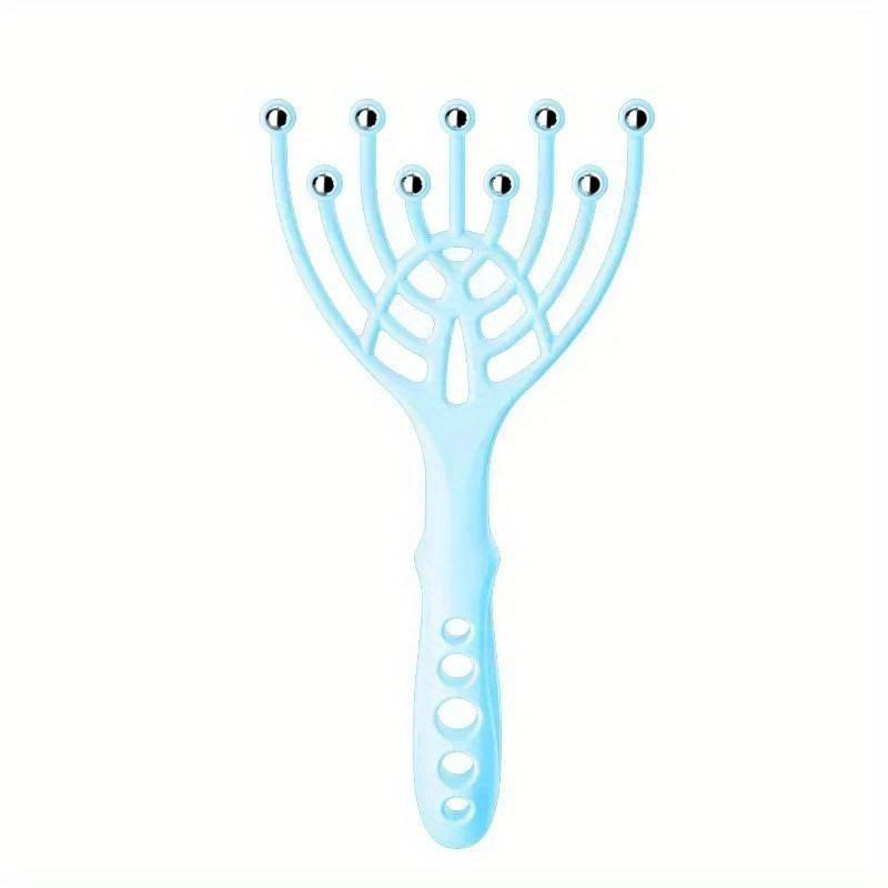 

1 шт. Массажер для головы, кожи головы, шеи, расческа, ролик, пять пальцев, 9 когтей, стальной шарик, ручной, расслабляющий спа-уход за волосами, снятие стресса синий