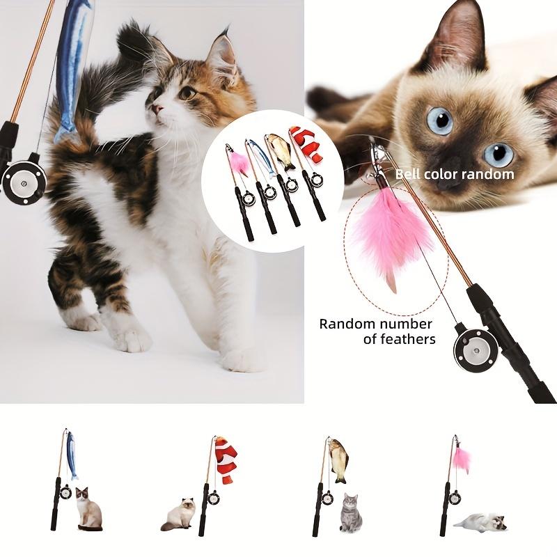 Funny Cat Stick  Fish Type Pet Interactive Playing Toy for Cats Teaser Kitten Sea Fishing Rod Small Fish Funny Cat Stick