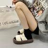 Fashion 2024 New Mao Slippers for Female Outwear Autumn and Winter  Korean Thick Sole One Line Drag Girl Fairy Style Cotton Drag Ins