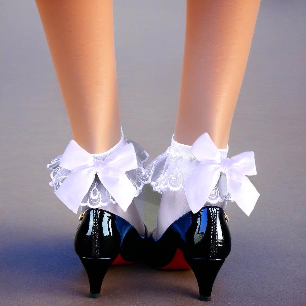 

Жіночі вельветові шкарпетки з мереживом та бантом - Літній стиль для дівчат та студенток One Size