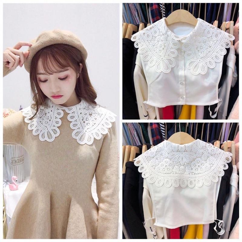 Mädchen Spitzenkragen Großer Revers Dekorkragen Puppenkragen Falscher Kragen Weiß Kleiner Schal Pullover Dekorkragen
