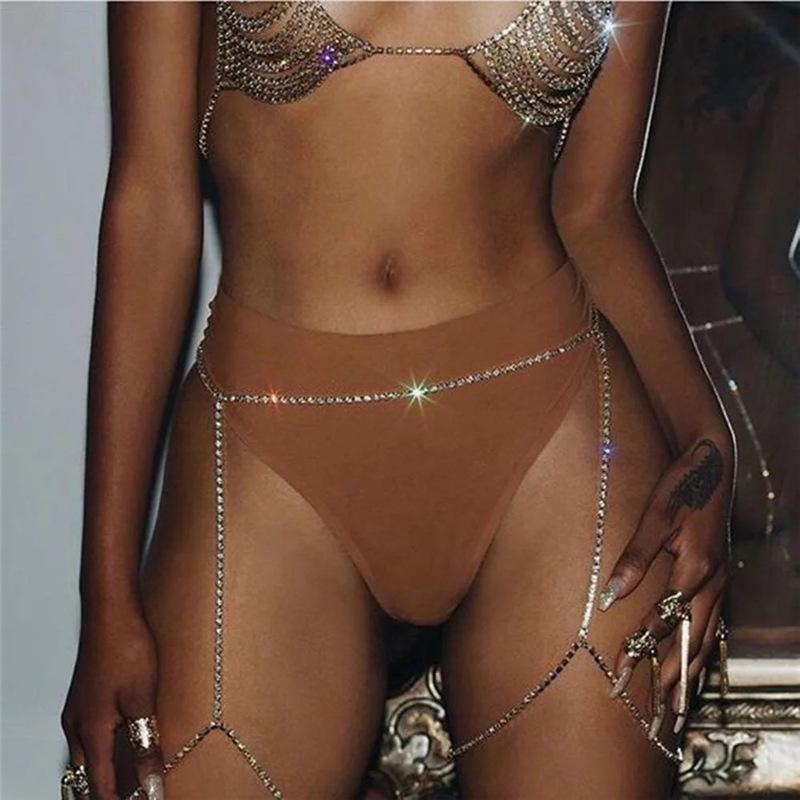 European And American Jewelry, Rhinestone Body Chain, Flash Diamond Claw Chain, Beautiful Leg Chain, Sexy Body Chain Body Chain
