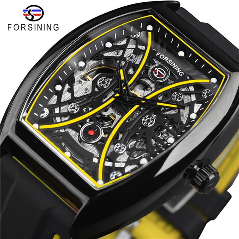 Forsining Men Fashion Motorcycle Street Hipster Hollow Mechanical Watch