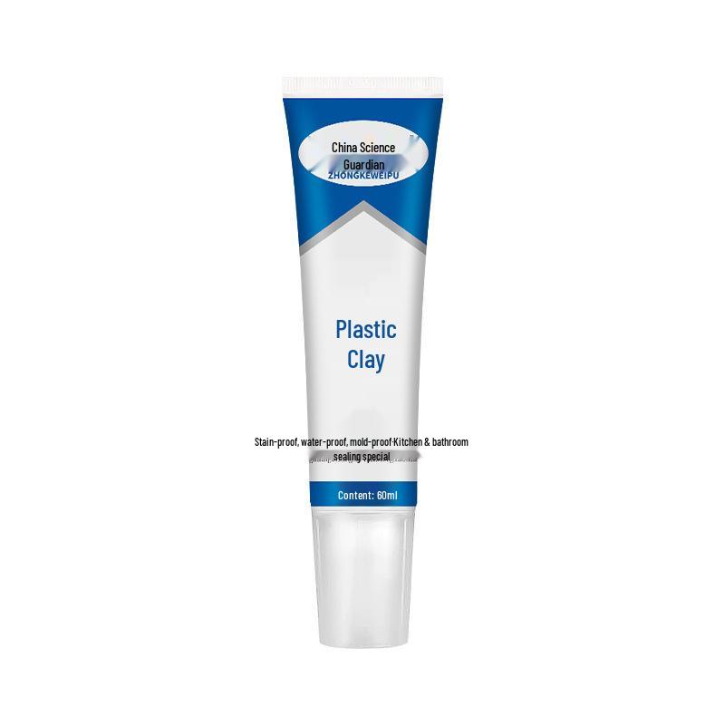 White Anti-Mold Waterproof Sealant for Kitchen, Bathroom, Toilet, Sink - Plastic Steel Clay