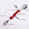 Foldable Camping Tableware Knife Spoon Fork 4-In-1 Tablespoon Stainless Steel Bottle Opener Outdoor Camping Knife Folding Knife