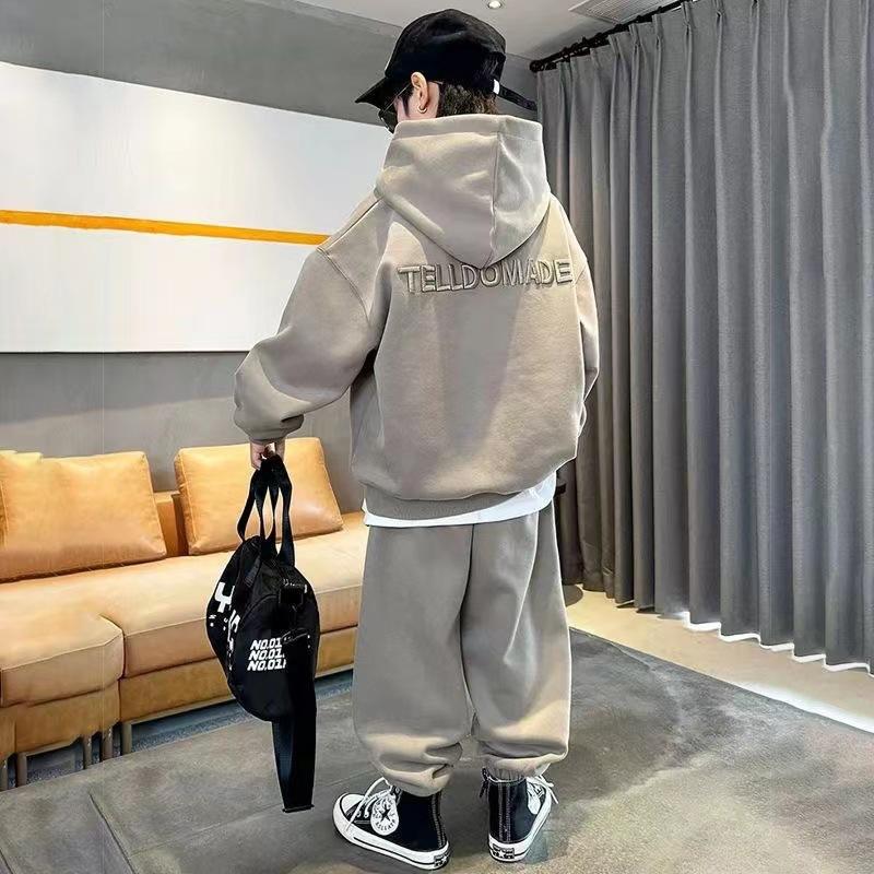 Herbst Kinder Jungen Kleidung Set Teenager Mädchen Brief Hoodies Pullover und Hosen Anzug Kid Sweatshirts Top und Bottom Trainingsanzüge