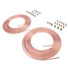 2 Zestawy Zwoje Rurek Przewodu Hamulcowego Zestaw Złączek 3 16 cali X 25 stóp Miedziany Stop Ni Odporny na Erozję Wymiana Przewodu Hamulcowego