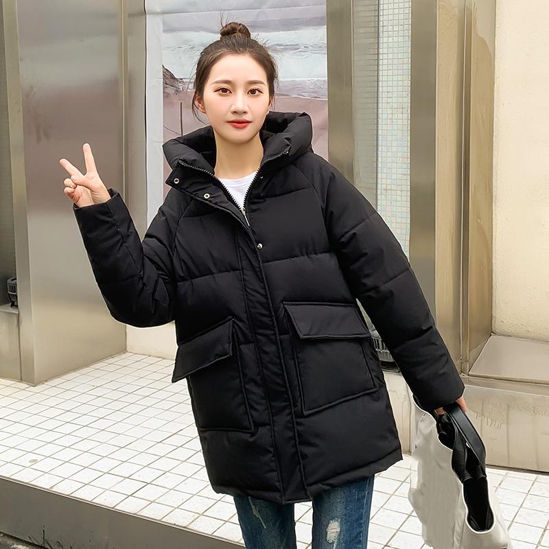 Down Cotton Clothing Women's Winter Small Style Mid-length Small Children's Winter Hooded Wide