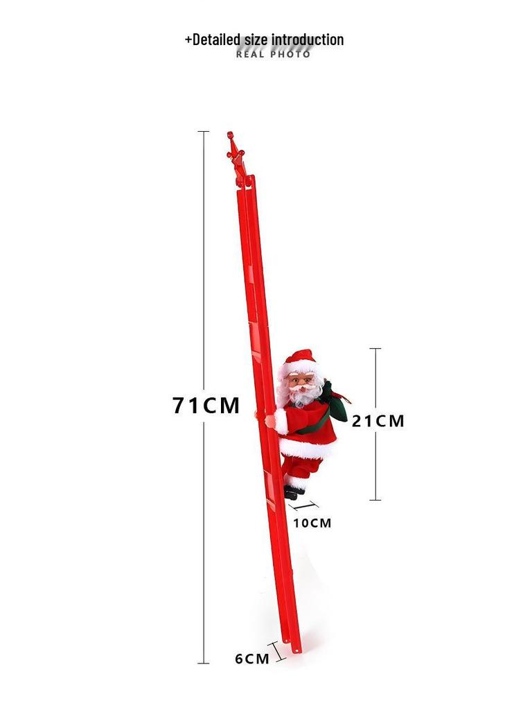 Red Climbing Santa Claus with White Ladder for Christmas Decor