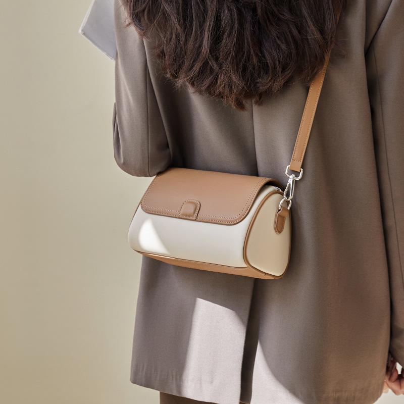 Qiao Lady Bag Women 2025 New Crossbody Bag Women's Bag Versatile Small Bag Fashion Single Shoulder Genuine Leather Cylinder Bag