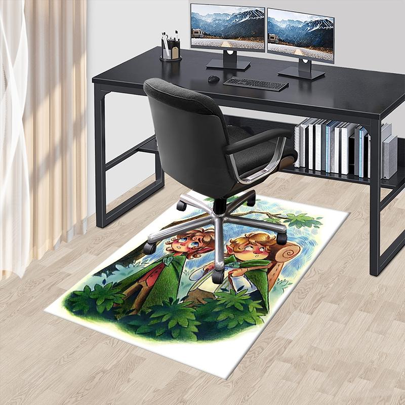 

Elves Forest Polyester Office Carpet Chair Mats, Home Decor Dormitory Floor Protector with Anti-Skid Backing, Large Area Coverage,Christmas 60cm by 90cm