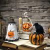 Cute Ghostly Pumpkin Figures Ornament for Halloween Quality Crafted Resin Ghost Figures Decoration for Home & Office
