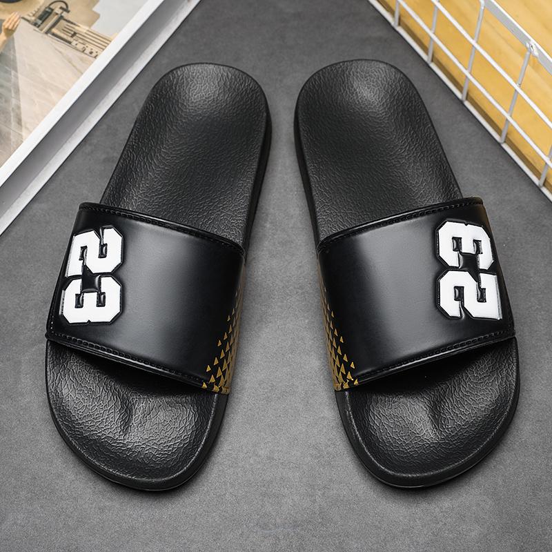 Fashion Minimalist Black and White Slippers - Home Slippers Comfortable Quick Drying Sports Shower Shoe Suitable for Indoor Outdoor Wear