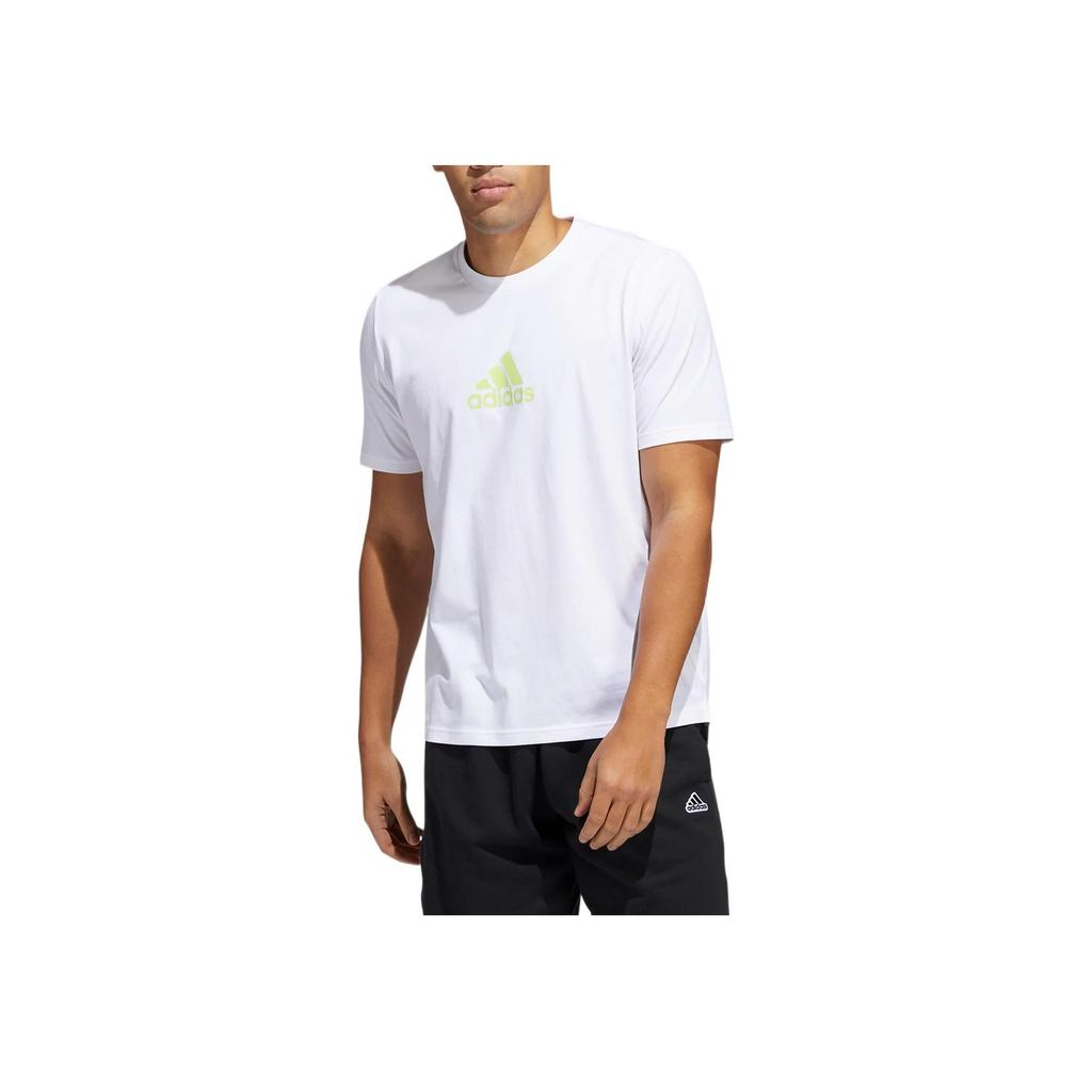 Adidas Casual Breathable Logo Sports Short Sleeve T-Shirt Men Tops White HE2314