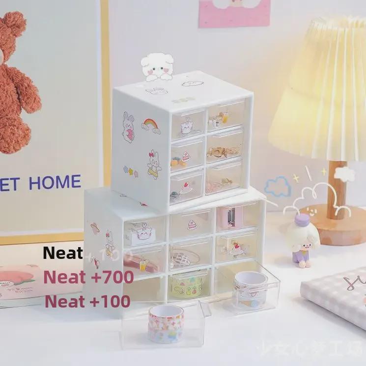 Okouzlující 9-přihrádkový stolní organizér se zásuvkou na poznámkový blok pro koleje