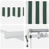 Retractable Awning Green and White 400 X 300 Cm