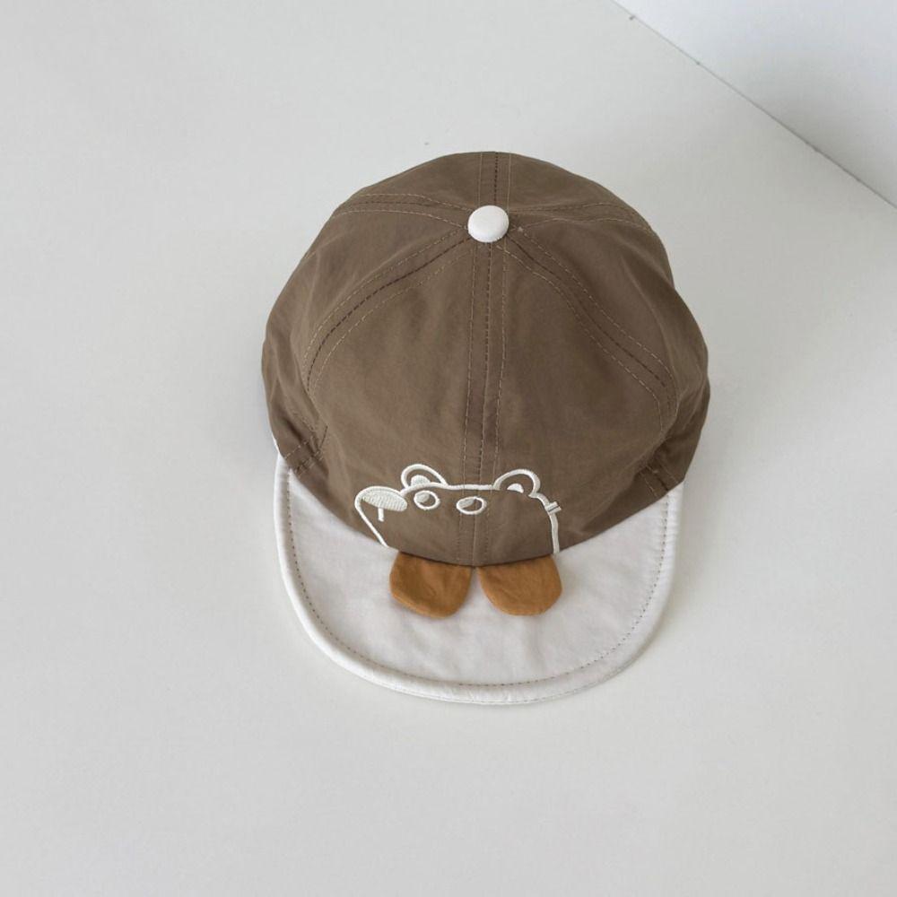 Casual Infant Sun Visor Hat Quick Dry Kids Peaked Caps Spring Cartoon Bear Baby Hat Boys/girls