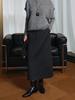 Wen Jiu Elegant High-Waisted Wool Suit Skirt - Mid-Length, Winter Classic