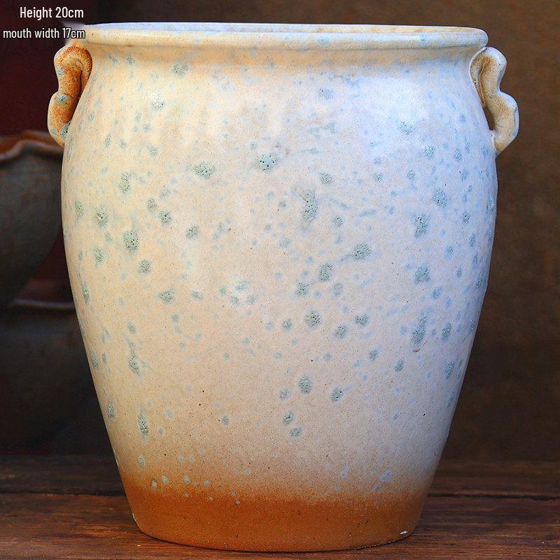 Handmade Retro Ceramic Succulent Planter with Large Caliber