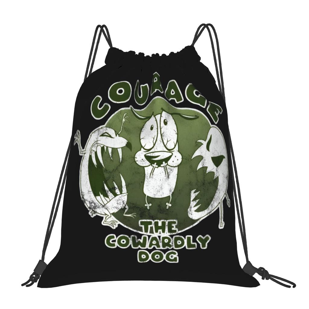 Custom Cowardlyes Dogs Anime Drawstring Bag for Training Yoga Backpacks Men Women Slapstick Sports Gym Sackpack