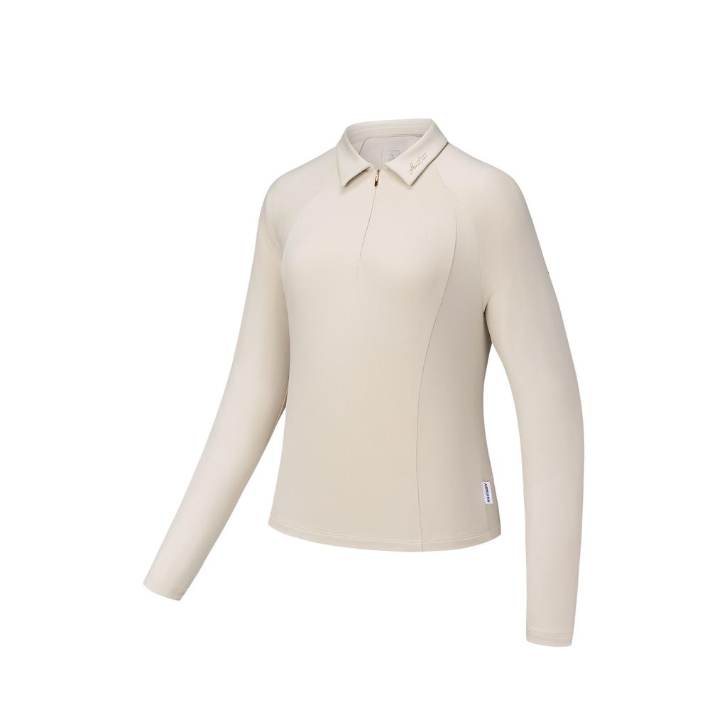 Anta Plain Warm Simple Versatile Casual Polo Neck Pullover Sweater Women Sweater 162547407-1